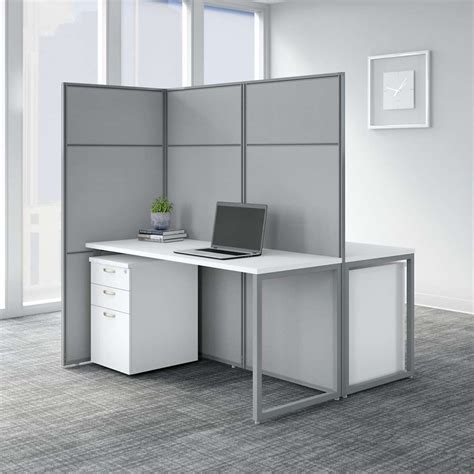 Bush Furniture Easy Office 60w 2 Person Cubicle Desk With File