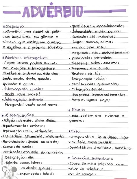 Mapa Mental Sobre AdvÉrbio Maps4study