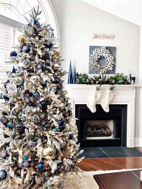Blue And Silver Christmas Tree For The Living Room 2 Bees In A Pod