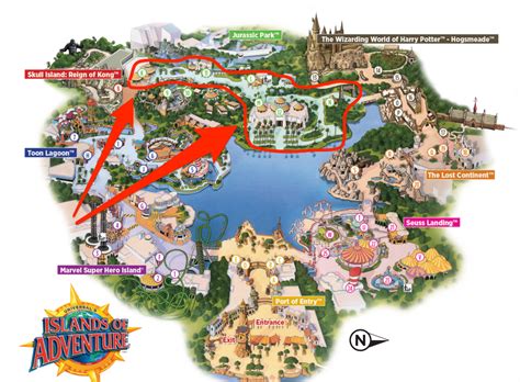 Universal Studios Islands Of Adventure Park Map
