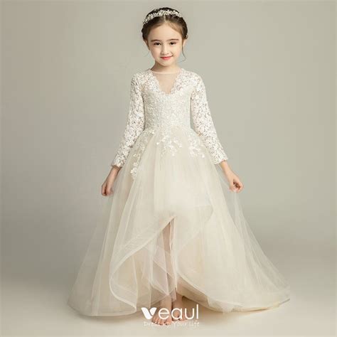 Chic Beautiful Champagne Flower Girl Dresses 2019 A Line
