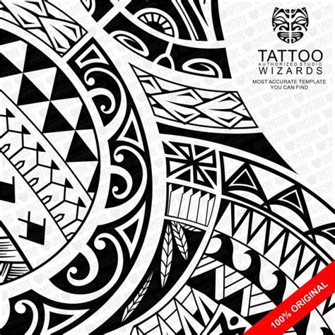 Mana Samoan Warrior Tattoo Stencil Template Design