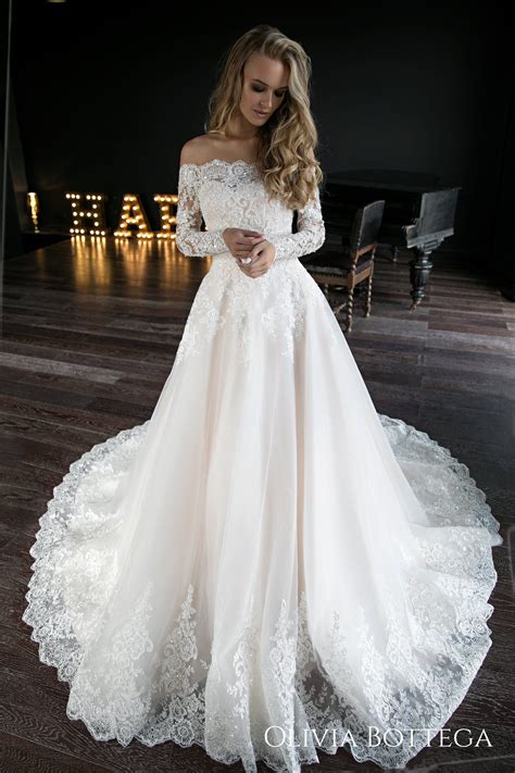 A Line Wedding Dress Olivia By Olivia Bottega Wedding Dress Off The Shoulder Cnn Times Idn