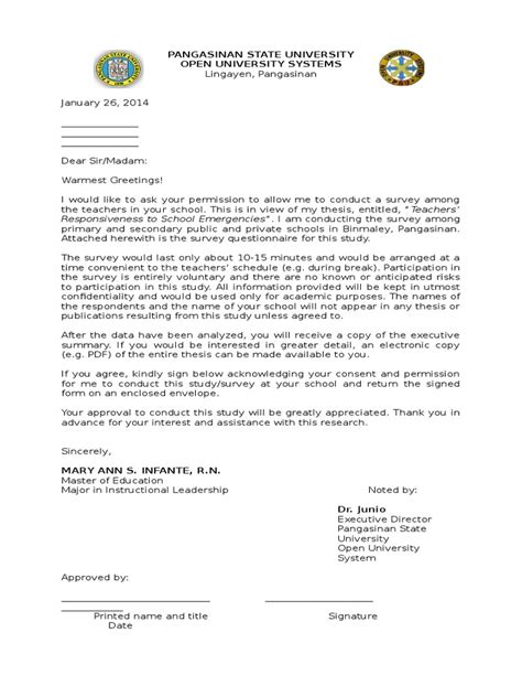 Consent letters to principals and teachers 6. Permission Letter to Conduct Survey