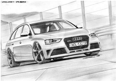 Audi Rs4 By Krzysiek Jac Audi Car Drawings Audi Rs4