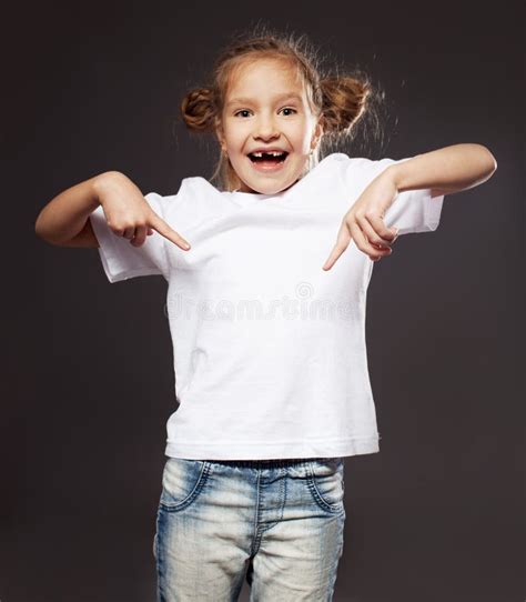 Child In White T Shirt Stock Photo Image Of Fashion 39319158