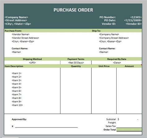 Purchase Order Format In Excel Database Letter Templates