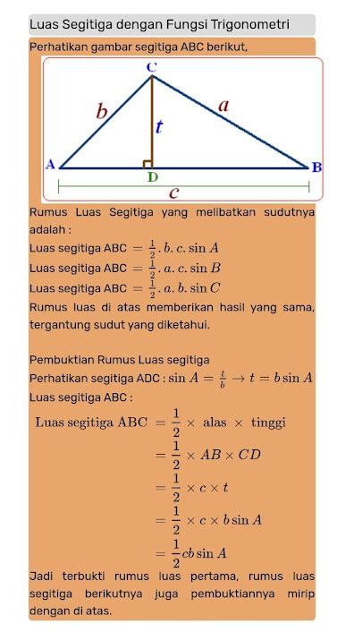 Aturan Sinus Aturan Cosinus Dan Luas Segitiga Dalam Trigonometri