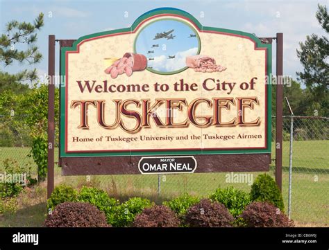 Alabama Tuskegee Welcome To The City Of Tuskegee Sign Home Of