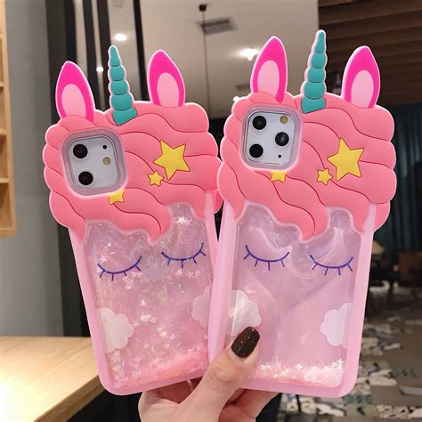 3d Liquid Glitter Unicorn Iphone Case Unilovers