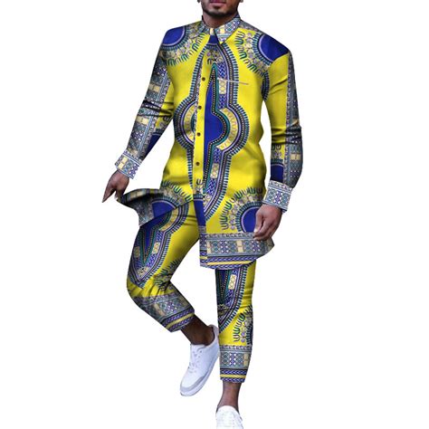 Best African Print Dashiki Casual Men Outfit For Top Tee Shirts And