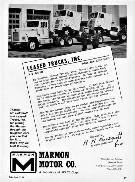 1969 Marmon Trucks Marmon Motor Company Of Garland Texas Alden