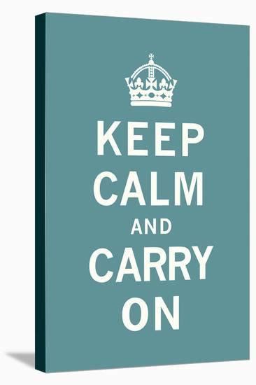 Keep Calm And Carry On I Stretched Canvas Print The Vintage
