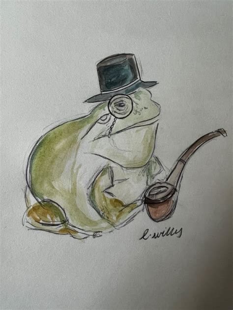 Top Hat Frog Frog Sketch Frog Drawing Cottagecore Drawing
