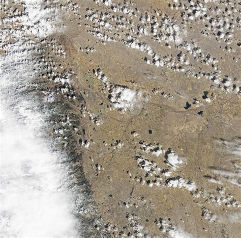 Satellite View Of The Front Range Of The Rocky Mountains In Wyoming And