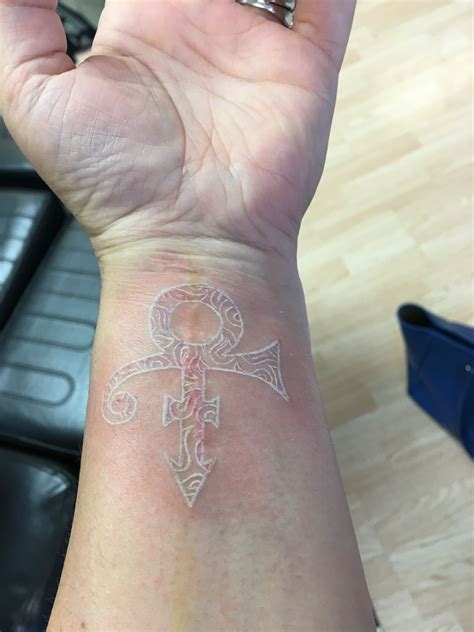 Prince Love Symbol White Tattoo Prince Tattoos Tribute Tattoos