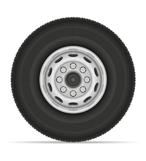 Bus Or Truck Wheel Stock Vector Illustration Isolated On White