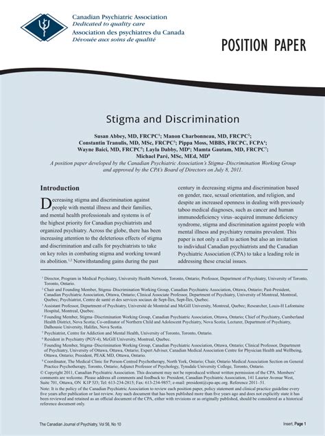 Pdf Stigma And Discrimination