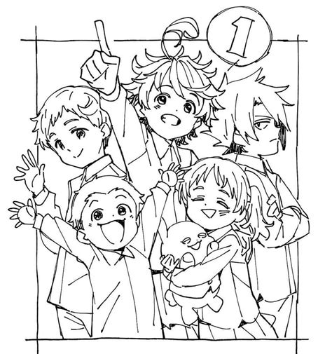 Printable The Promised Neverland Coloring Pages Anime Coloring Pages