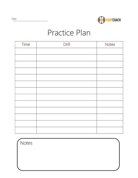 Printable Basketball Practice Plan Template Printable Templates