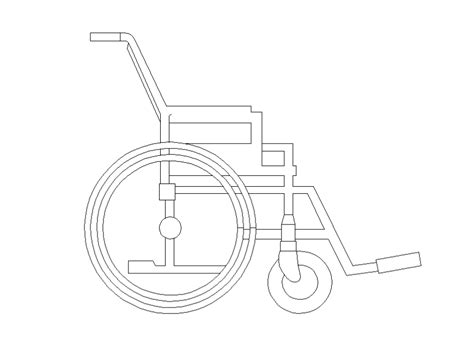 Wheel Chair Side Elevation Block Cad Drawing Details Dwg File Cadbull