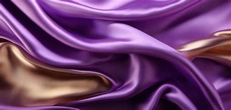 Premium Ai Image Purple And Gold Silk Fabric Background Generative Ai