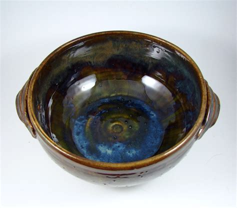 Large Ceramic Bowl With Handles Stoneware Serving Bowl