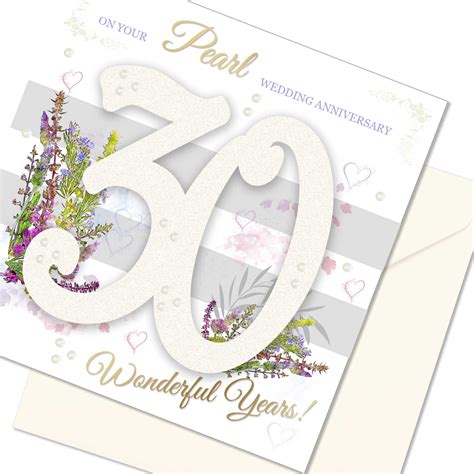 30th Wedding Anniversary Card Pearl Wedding Anniversary