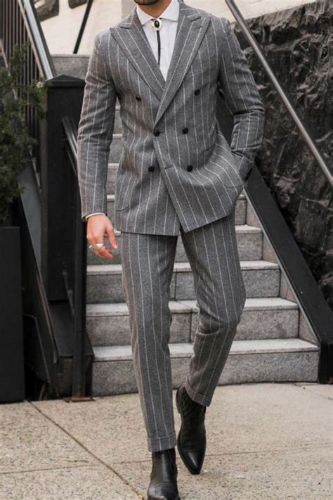 Grey Pinstripe Suit Artofit