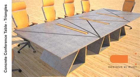 Concrete Conference Table Triangle Design Geometric Series