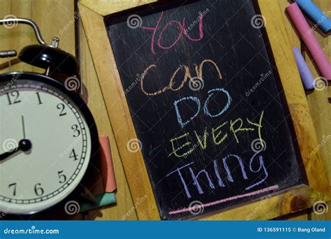 You Can Do Everthing On Phrase Colorful Handwritten On Chalkboard Stock