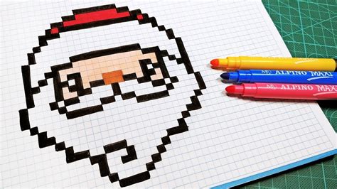 Christmas Pixel Art How To Draw Santa Claus Pixelart Youtube