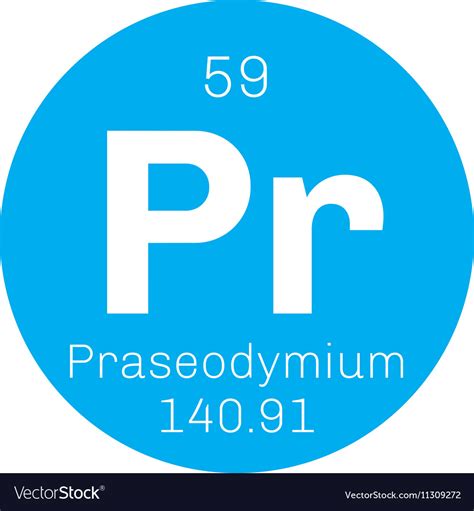 Praseodymium Chemical Element Royalty Free Vector Image