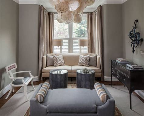 Gray walls and warm cream accents (wall color is Benjamin Moore Herbal