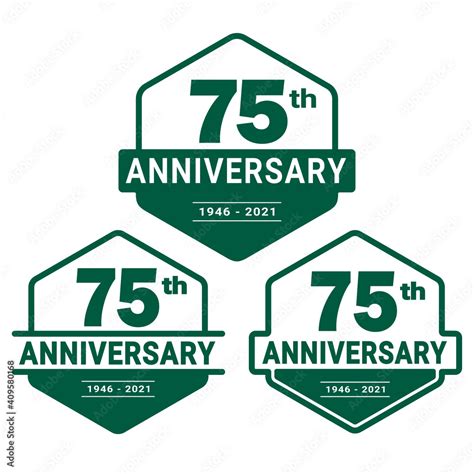75 Years Anniversary Celebration Logotype 75th Anniversary Logo