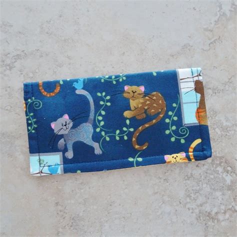 Checkbook Cover Checkbook Wallet Cat Fabric Cat Lovers Etsy