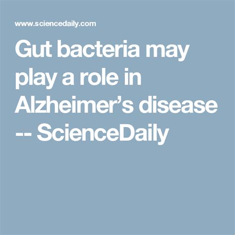 Gut Bacteria May Play A Role In Alzheimers Disease Alzheimers