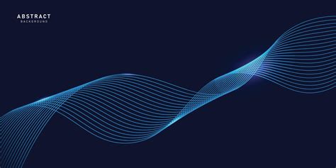 Blue Abstract Background With Flowing Particles Dark Blue Digital