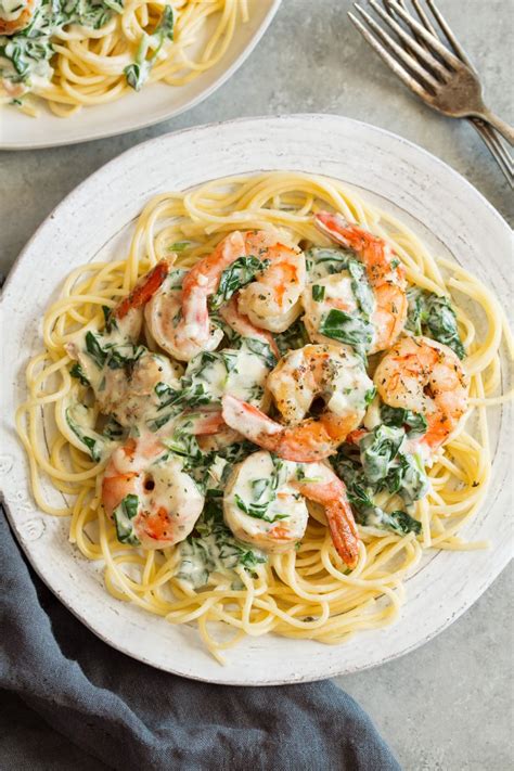 Pea and ham pasta recipe. Creamy Parmesan and Spinach Shrimp - Cooking Classy in ...