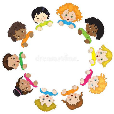Kinderen In Een Cirkel Vector Illustratie Illustration Of Kinderen