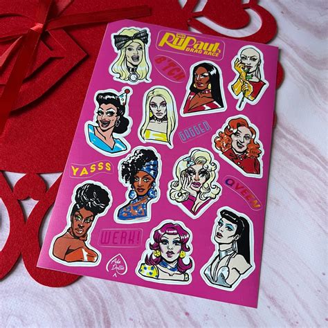 Rpdr Winners Sticker Sheet Drag Queen Stickers Pride Etsy