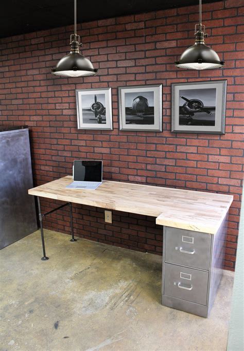 2 Drawer Rustic Pipe Desk Metal Filing Cabinet Industrial Office