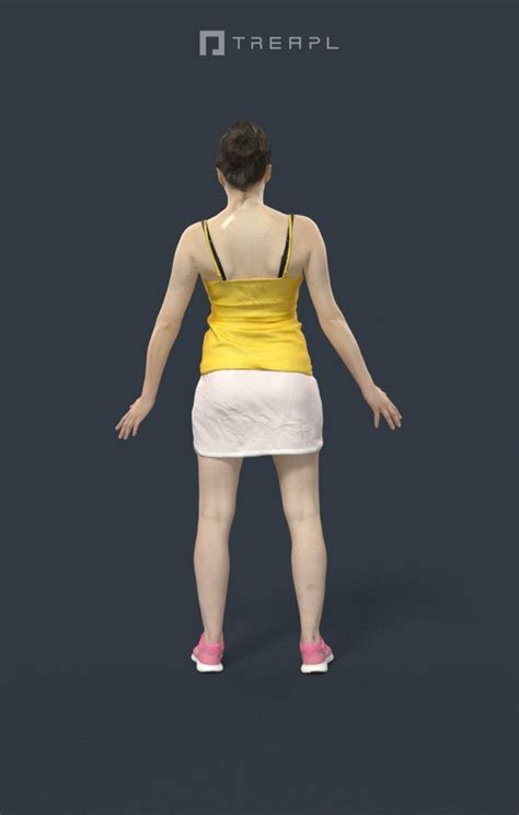 Animated Woman In A Skirt And Tanktop A Pose Dream Rigged Biped Cat Walk Included 3d Model