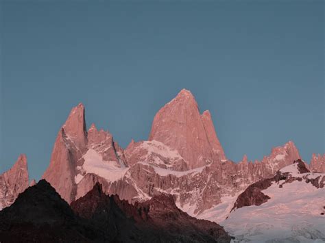 Wallpaper Golden Cliff Of Fitz Roy Mountain Sunset Desktop Wallpaper