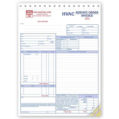 Specifically designed for hvac professionals, this electronic work order form keeps all pertinent job information on your mobile device. HVAC Contractor Invoice Form - Custom Form Printing ...