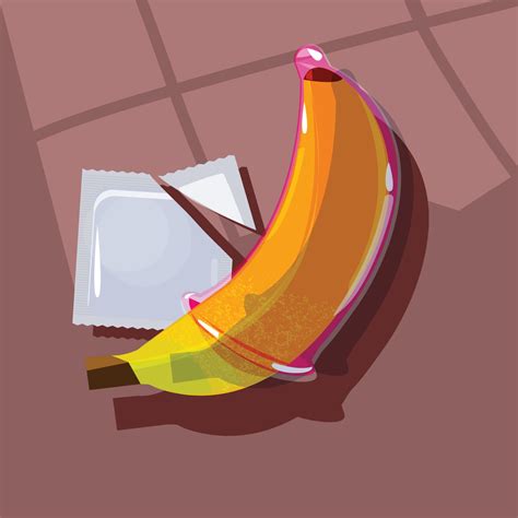 Condom On A Banana Safe Sex Concept 2192310 Vector Art At Vecteezy