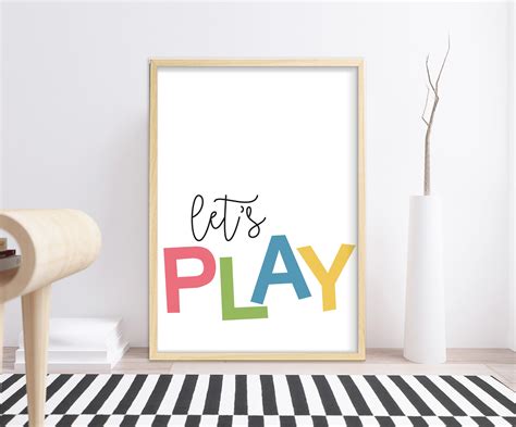 Playroom Printable Wall Art Set Of Four Prints Kids Room Etsy