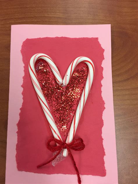 Valentines Day Card With Candy Canes Candy Cane Valentines