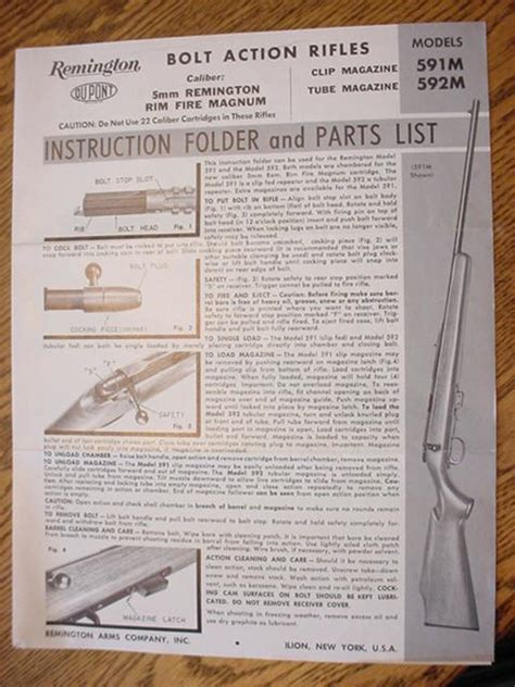 Remington M M Instruction Manual Original For Sale At Gunauction