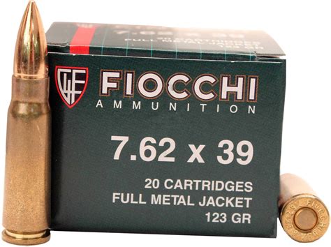 Fiocchi Ammunition Rifle 762x39 124 Grain Full Metal Jacket 20 Round